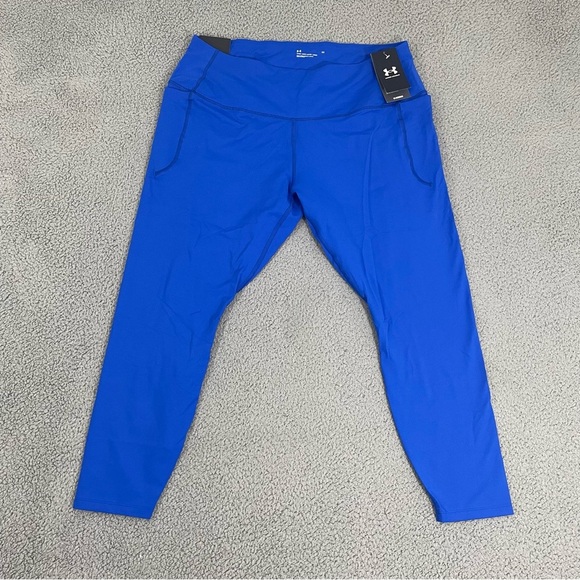 NEW Under Armour Meridian Leggings Women 2X Blue Pull On Fitted Athletic - Picture 1 of 13